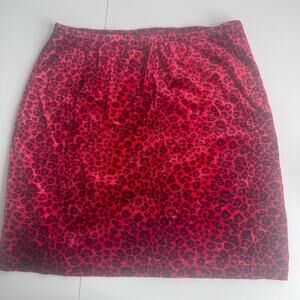 Vintage Y2K  Seduction Crushed Velvet Mini Red Leopard Large USA Whimsey Goth